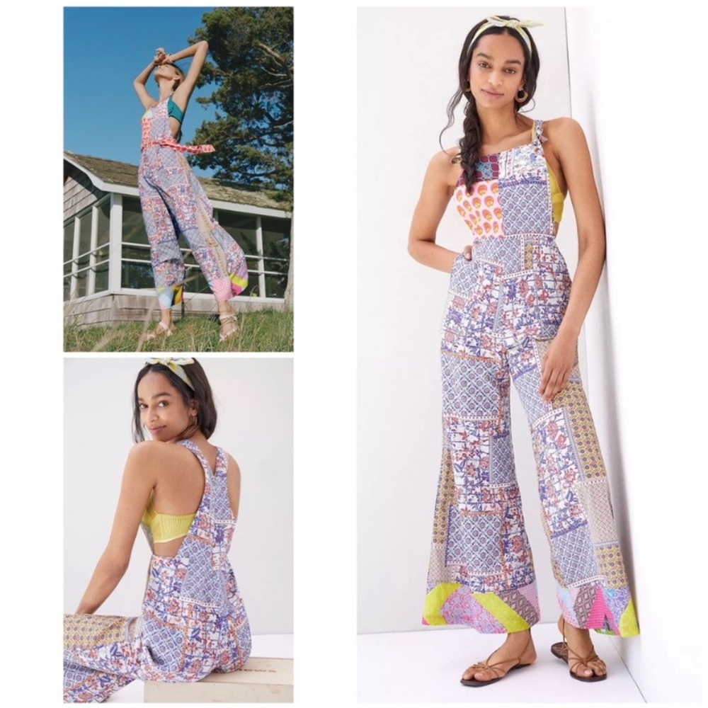 Anthropologie patchwork quilted jumpsuit overalls